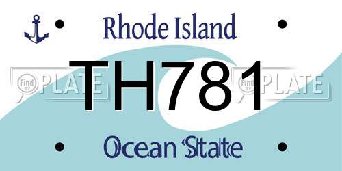 TH781 Rhode Island License Plate