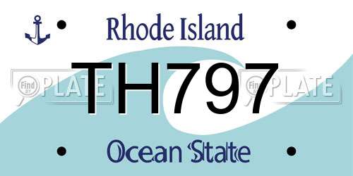 TH797 Rhode Island License Plate