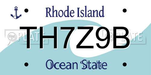 TH7Z9B Rhode Island License Plate