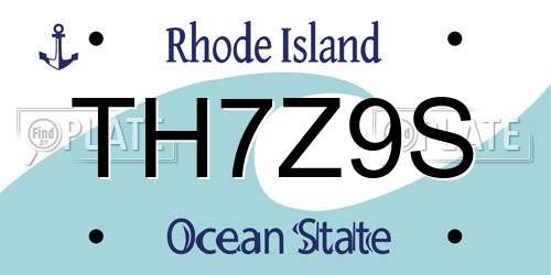 TH7Z9S Rhode Island License Plate