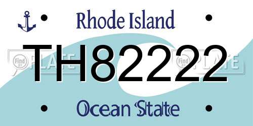 TH82222 Rhode Island License Plate