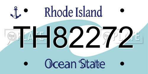 TH82272 Rhode Island License Plate