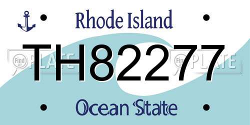 TH82277 Rhode Island License Plate