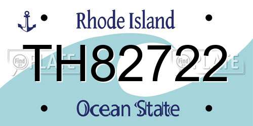 TH82722 Rhode Island License Plate