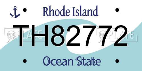 TH82772 Rhode Island License Plate