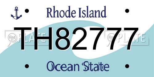 TH82777 Rhode Island License Plate