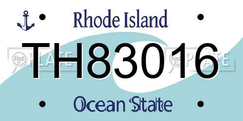 TH83016 Rhode Island License Plate
