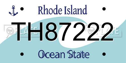 TH87222 Rhode Island License Plate