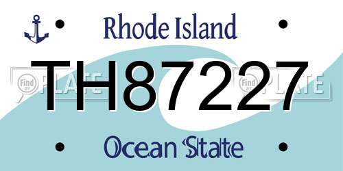 TH87227 Rhode Island License Plate