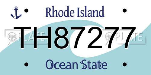 TH87277 Rhode Island License Plate