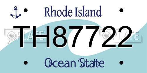 TH87722 Rhode Island License Plate