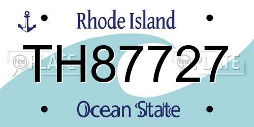 TH87727 Rhode Island License Plate