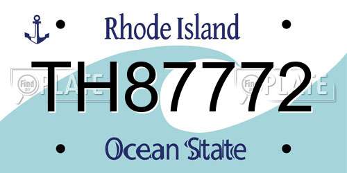 TH87772 Rhode Island License Plate