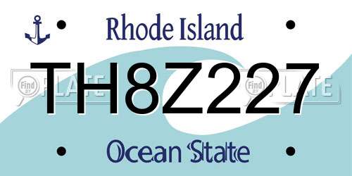 TH8Z227 Rhode Island License Plate