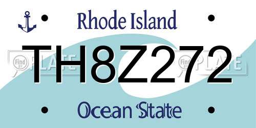 TH8Z272 Rhode Island License Plate