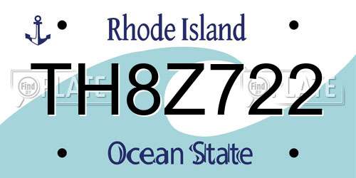 TH8Z722 Rhode Island License Plate