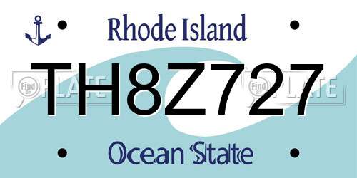 TH8Z727 Rhode Island License Plate