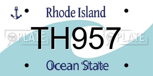 TH957 Rhode Island License Plate