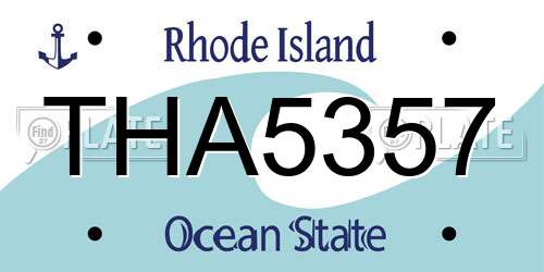THA5357 Rhode Island License Plate