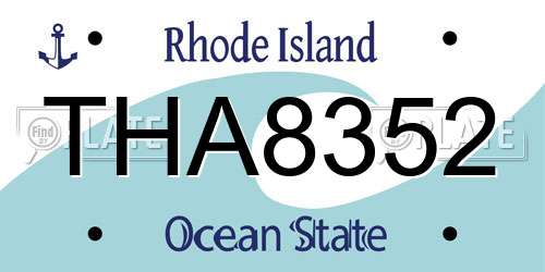 THA8352 Rhode Island License Plate