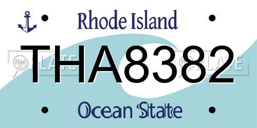 THA8382 Rhode Island License Plate