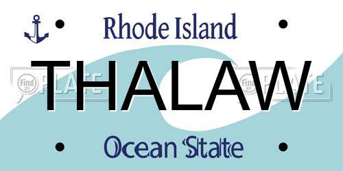 THALAW Rhode Island License Plate
