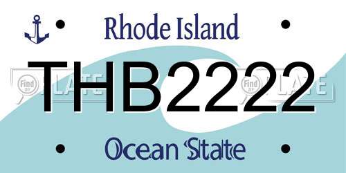 THB2222 Rhode Island License Plate