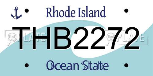 THB2272 Rhode Island License Plate