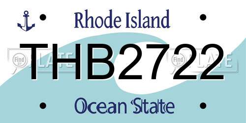 THB2722 Rhode Island License Plate