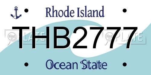 THB2777 Rhode Island License Plate