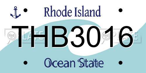 THB3016 Rhode Island License Plate