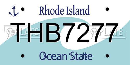 THB7277 Rhode Island License Plate