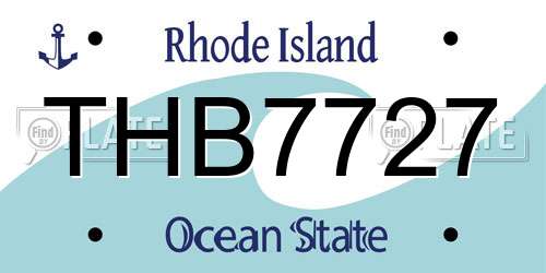 THB7727 Rhode Island License Plate