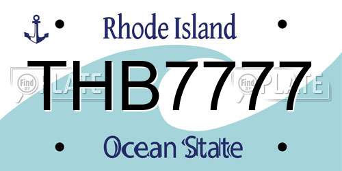THB7777 Rhode Island License Plate