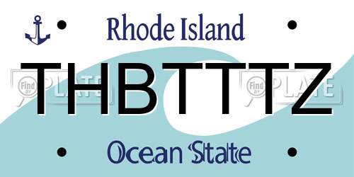 THBTTTZ Rhode Island License Plate