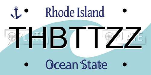 THBTTZZ Rhode Island License Plate