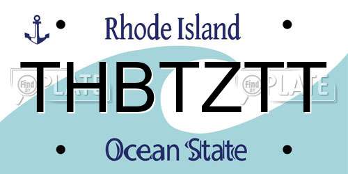 THBTZTT Rhode Island License Plate