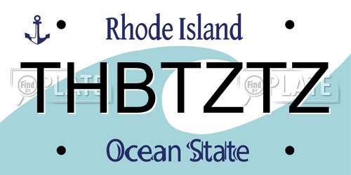 THBTZTZ Rhode Island License Plate