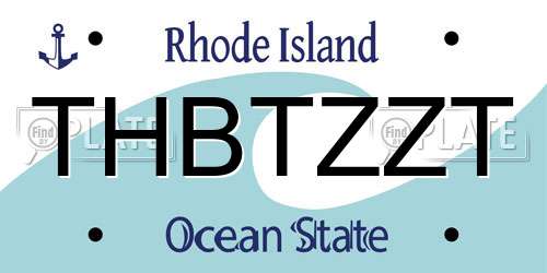 THBTZZT Rhode Island License Plate