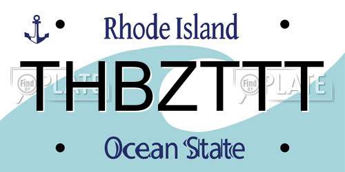 THBZTTT Rhode Island License Plate