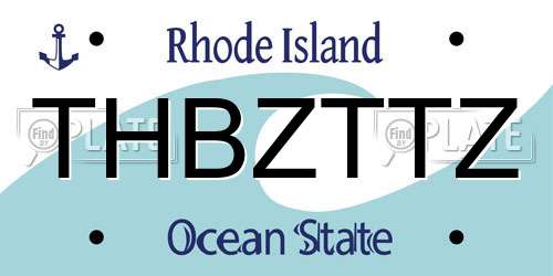 THBZTTZ Rhode Island License Plate