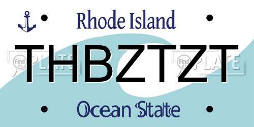 THBZTZT Rhode Island License Plate