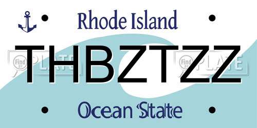 THBZTZZ Rhode Island License Plate