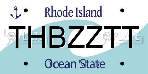 THBZZTT Rhode Island License Plate
