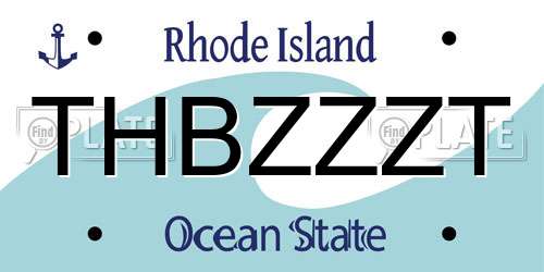 THBZZZT Rhode Island License Plate