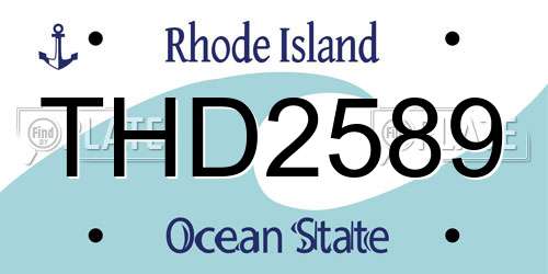 THD2589 Rhode Island License Plate