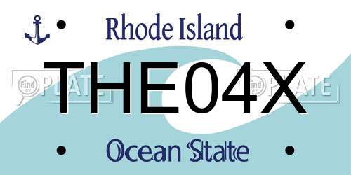 THE04X Rhode Island License Plate