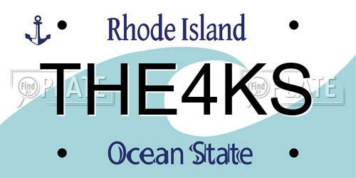 THE4KS Rhode Island License Plate