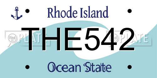 THE542 Rhode Island License Plate