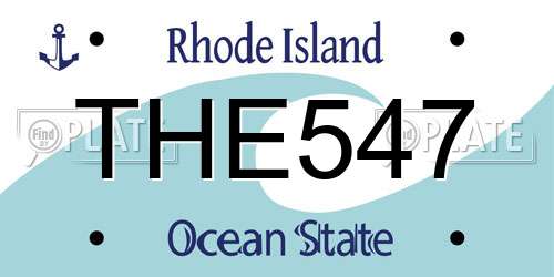 THE547 Rhode Island License Plate
